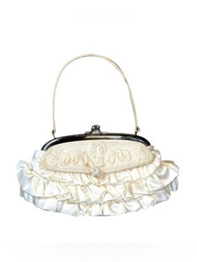 Elegant Cream Ruffled Clutch by Preston and York